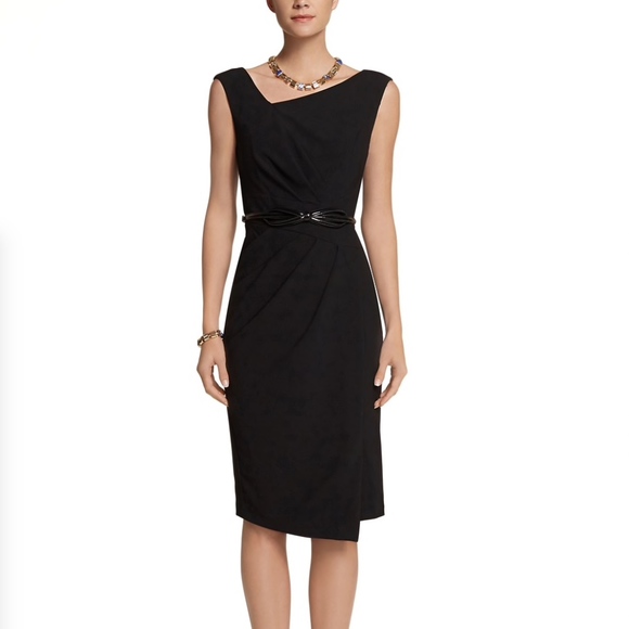 White House Black Market Dresses & Skirts - WHBM Asymmetrical Black Sheath Dress - NWOT 0